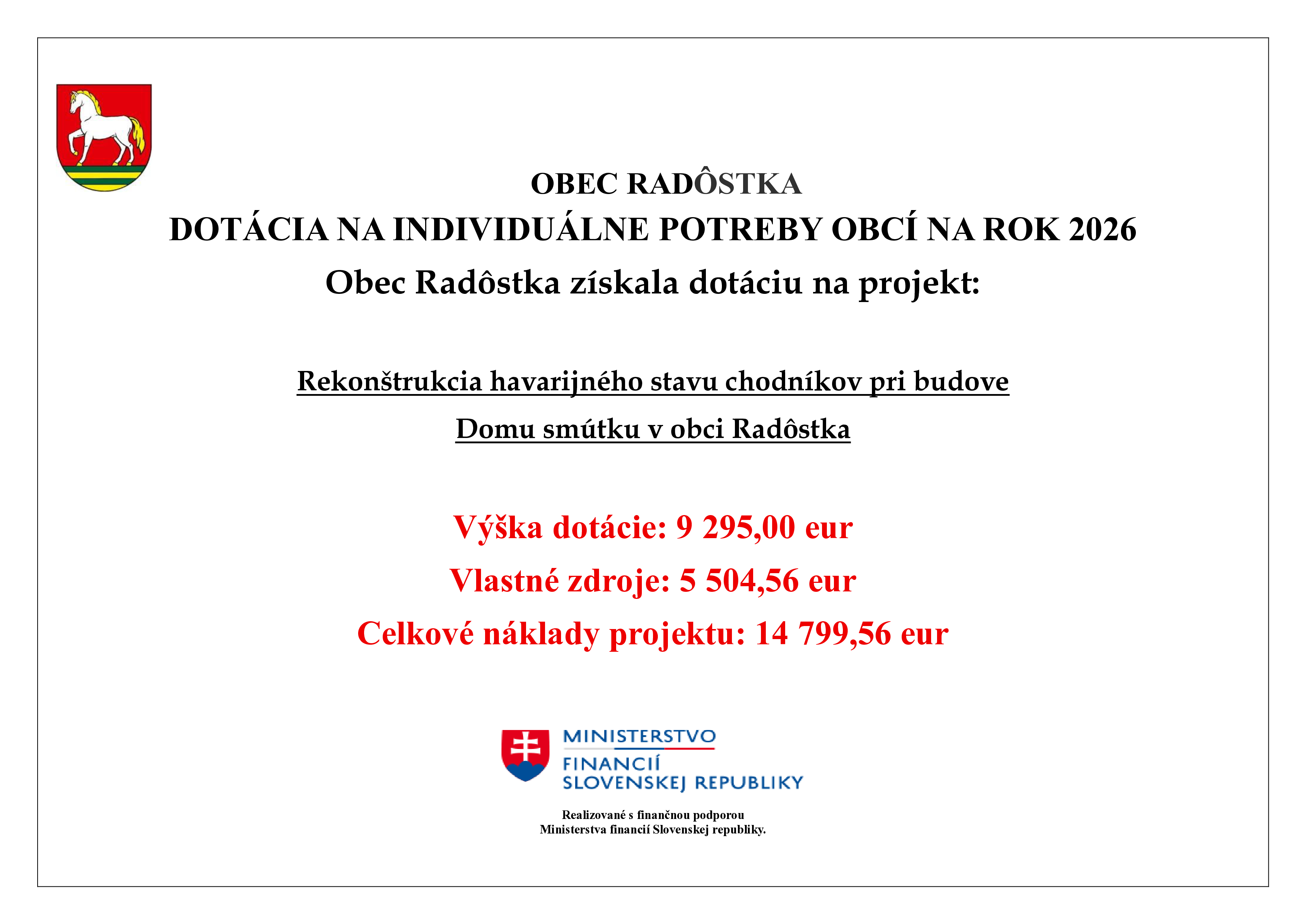 Dotácia chodníky